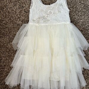 Elegant White Lace and Tulle Dress